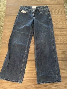 Hollister Wide-Leg Jeans in Dark Blue Denim